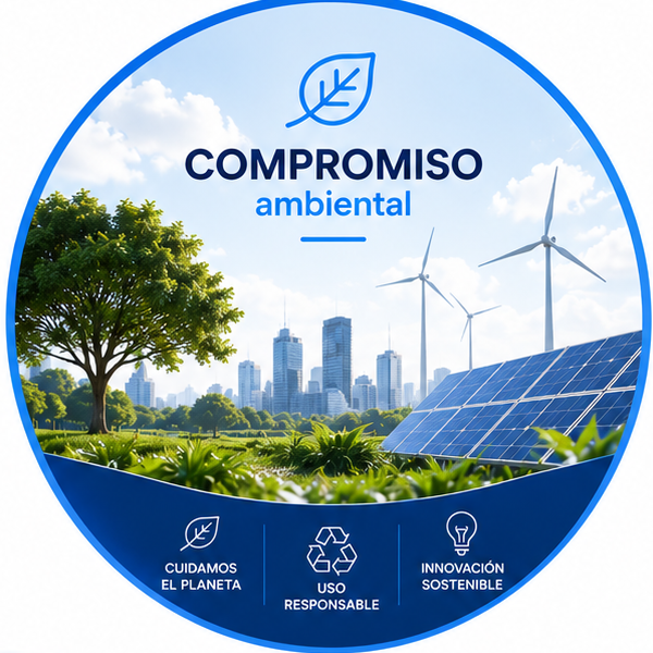 Compromiso ambiental — cuidamos el planeta, uso responsable, innovación sostenible